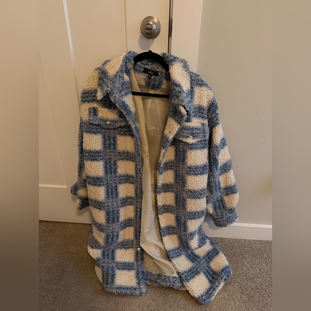 Blue and White Lulus Coat